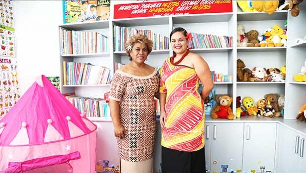 MASI president Simeafou Imo accompanied Miss American Samoa Antonina Lilomaiava to Apia last week, seeking assistance on a project aimed at promoting literacy in the territory. The two were able to secure a donation from SSAB and a formal presentation will be made to the LBJ Hospital later this summer. [courtesy photo]