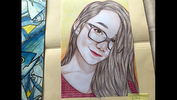 Seen here is the winning piece of the Congressional Art Competition 2017 by Pacific Horizon’s Ms. Nina Vergara. [Courtesy photo]