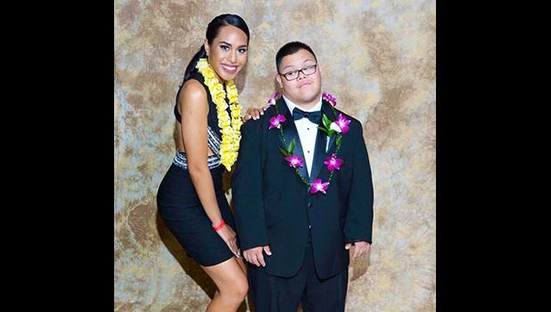 Miss Teen American Samoa United States 2016-2017, Mariah Limala'u Rae Naea escorting a young man with special needs during prom. Mariah is a Samoan girl who will be representing the US in the Miss Teen Continents 2018 pageant next year.  [photo: courtesy]