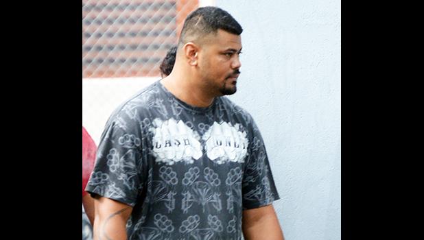 Drug defendant Marty Tanielu outside of the District Court last Wednesday, where he made his initial appearance on two counts of unlawful possession of a controlled substance, methamphetamine.  [photo: AF]