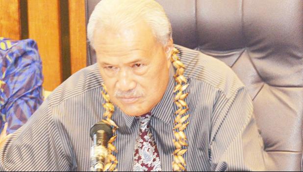 Paramount Chief, Mauga T. Ausega, who is Secretary of Samoan Affairs, testifying Monday at a Senate committee hearing on drug problems in public high schools.  [photo: AF]