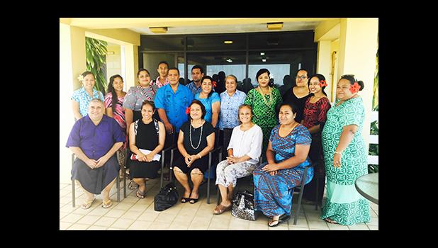 Members of the media in Samoa and American Samoa with U.S. Chargé d’Affaires Angelina Wilkinson who are participating in a training hosted by the Samoa Alliance of Media Practitioners for Development (SAMPOD). They received one of the grants from the US Embassy under the small grants scheme. The conference focuses on reporting on women and the LGBTQI community.  [Photo: JL]