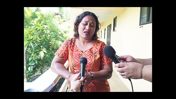 Ministry of Women, Community and Social Developments official Mema Motusaga during an interview after her presentation to the media at their week-long workshop. The media was told of the data regarding the low percentage of women in parliament and the evidence of gender inequality in Samoa. The workshop is sponsored by Samoa Alliance of Media Practitioners for Development (SAMPOD).  [Photo: JL]