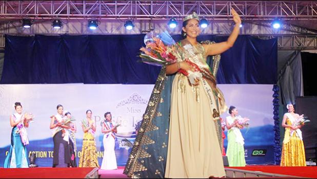 CONGRATULATIONS: The newly crowned Miss Pacific Islands, Matauaina Gwendolyn To’omalatai of American Samoa at the finale of the 31st Miss Pacific Islands Pageant at Prince Charles Park in Nadi, Fiji. [photo: Miss South Pacific Islands Facebook]