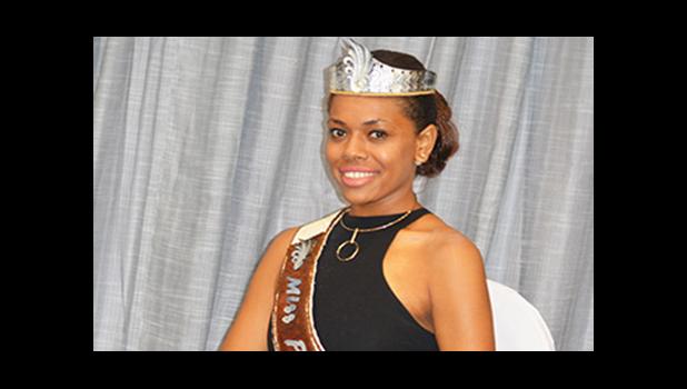 Newly crowned Miss Pacific Islands, Anne Dunn during her interview at the pageant’s awards ceremony, who said she is looking forward to what the year has in store for her in representing not only Fiji but also the Pacific as a whole.  [Photo: JL]