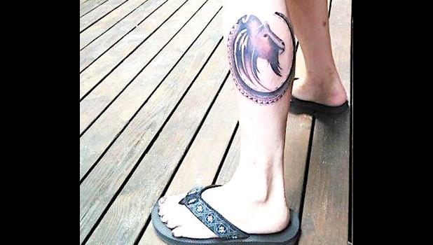 The "Most Creative Female Polynesian" tattoo at this year's Tisa's Tattoo Fest is a goat, by Otto Jonigkeit. [photo: courtesy]