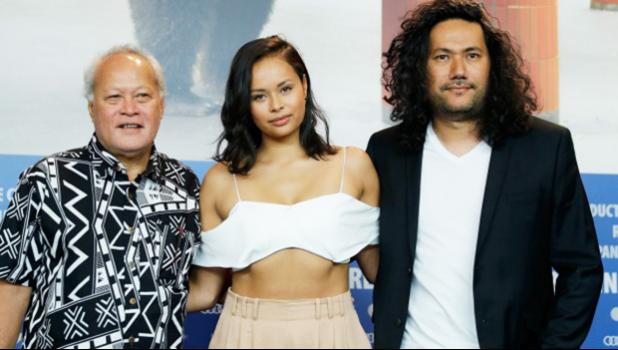 Writer and Director of the new Samoan film “One Thousand Ropes” Tusi Tamasese (far right) with actress Frankie Adams who plays the daughter Ilisa, and actor Uelese Petaia who plays the father Maea. The film will have its premiere March 16 in Apia, Samoa and then will continue to play March 23 onwards.  [With permission: One Thousand Ropes Facebook Page]