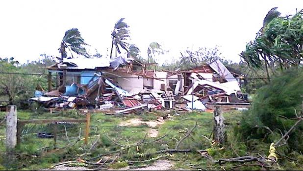 One of many homes destroyed by Cyclone Gita in Tonga  [Photo: Ke Leka / RNZI]