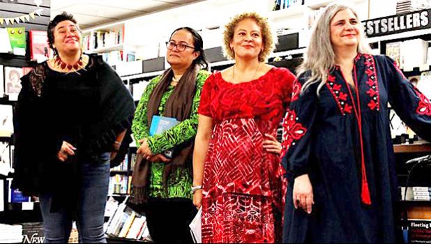 L-R Sia Figiel, Mere Taito, Karlo Mila and Janet Steele.  [photo: Ash Miles/Unity Books Wellington]