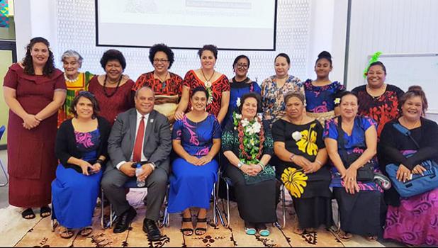 In addition to her meeting with the American Chamber of Commerce in Auckland, Aumua also spoke to the leaders of the high-powered women's organization Pacifica, whose President is Tofilau Bernadette Pereira, the sister of Iulogologo J. Pereira, Executive Assistant to Governor Lolo. [courtesy photo]