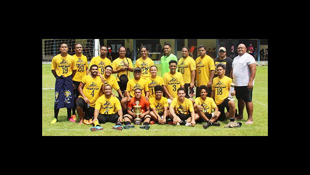 Pago Youth, champions of the 2016 FFAS National League that ended on Saturday, November 26. Pago Youth is a five-time champion of the FFAS National League.   [FFAS MEDIA/Brian Vitolio]