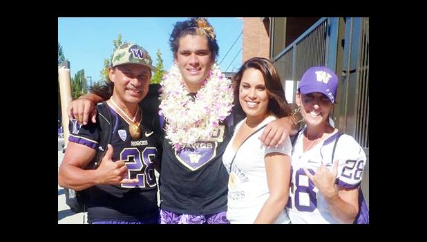 Psalm Fa'afoisia Pulemagafa Wooching, co-captain of the Pac-12 champions, the UW Huskies football team, is undecided on his future plans but many who have followed his collegiate career predict that he will be a late round pick in April's NFL draft.  [photo: courtesy]