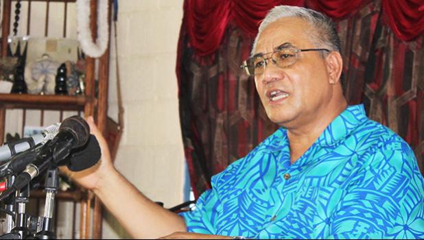 Opapo Soana’i Oeti during a press conference he called at his residence in Vaitele regarding having his pastoral titles that have been stripped by the Elders of the Congregational Christian Church of Samoa (CCCS) in a decision following their meeting last week.  [Photo: JL]