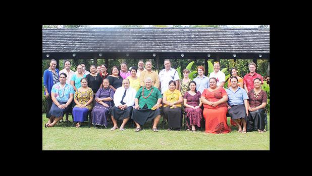 Members of the Samoa Fa’afafine Association with Samoa’s Prime Minister, Tuilaepa Sailele Malielegaoi, who is also the Patron and father figure for SFA during Fa’afafine week in Samoa —a first time event.  [Photo: JL]