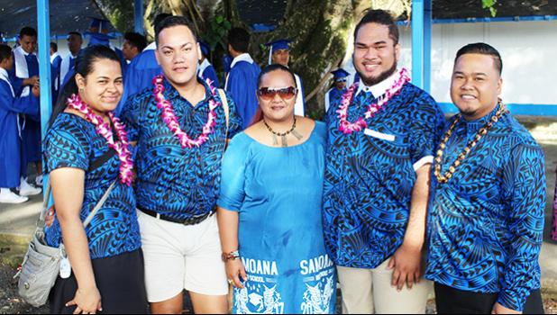 Some of the faculty & staff of the “Home of the Mighty Sharks” at the 2017 Samoana Class of 2017 graduation ceremony held yesterday. [photo:EM]