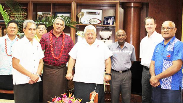 Samoa’s Planning Committee for the Pacific Games led by Prime Minister Tuilaepa Lupesoliai Sailele Malielegaoi meets with the President and representatives from the Pacific Games Council.   [Courtesy photo]