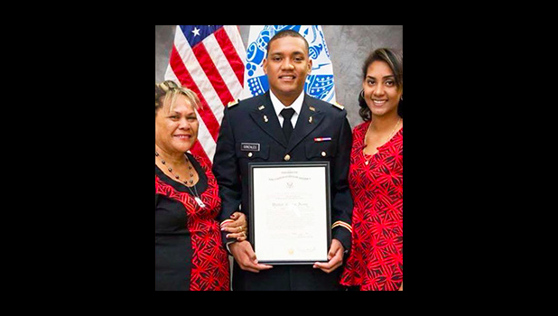 Ricardo Gonzales with his mother Eve Gonzales and sister Germania Gonzales, after receiving his Top Scholar Award in Criminal Justice during a special ceremony at the Missouri Valley College last week. [courtesy photo]