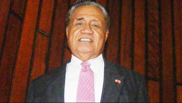Sen. Nuanuaolefeagaiga Saoluaga T. Nua, one of the two senators for Manu’a District No. 1, yesterday inside the Fono building. He is currently fighting a complaint regarding the legality of his selection as a sitting senator.  [photo: FS]