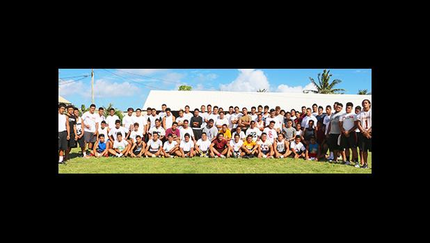 Tafuna High School's "Warriors" Football Program – both Varsity and Junior Varsity players who will be representing the Home of the Warriors in this years ASHSAA Football Season. [photo: TG]