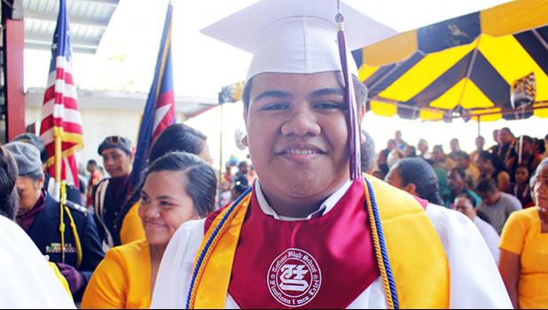 Valedictorian Kiso Skelton  [photo: EM]