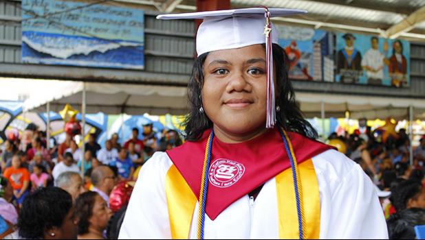 Valedictorian Deborah Shady Meleisea  [photo: EM]