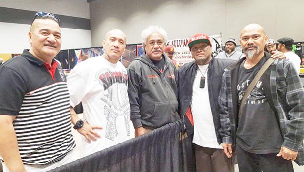  (l-r) US Army veteran Molioleava Mulitauaopele, Whitey Chen, Su’a Suluape Alaiva’a Petelo, Bong Padilla, and Steve MaChing at last year’s inaugural Tatau Festival held at the Greater Tacoma Convention Center in Washington State. This year, the tap, tap, tap of the ‘au and the whirring sound of tattoo machines will once again fill the air in the Pacific Northwest when tattoo artists from all over the world gather for the 2nd Annual Tatau Festival scheduled for June 30-July 2. See story for full details.  [p