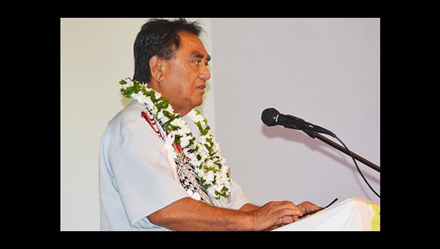LBJ Medical Center chief executive officer Taufete’e John Faumuina during his speech last week Friday at the opening of the two-day Medical Symposium at the Gov. Rex Lee Auditorium, where he outlined the many medical challenges faced by American Samoa. [photo: AF]