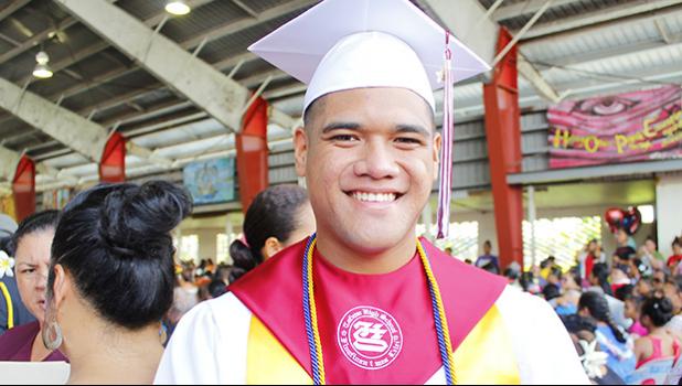 Valedictorian John Xavier Anesi Ah-Ching-Iosefo  [photo: EM]