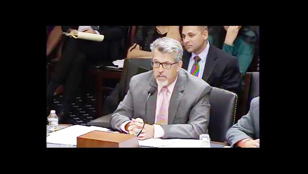 A screen shot from live video of the US House Subcommittee on Indian, Insular and Alaska Native Affairs hearing on Tuesday, shows US Interior Department official Thomas Bussanich responding to questions from US Rep. Bruce Westerman, regarding the impact of federal policies — ocean monuments and sanctuaries expansions — on American Samoa.  [photo: US House subcommittee video]