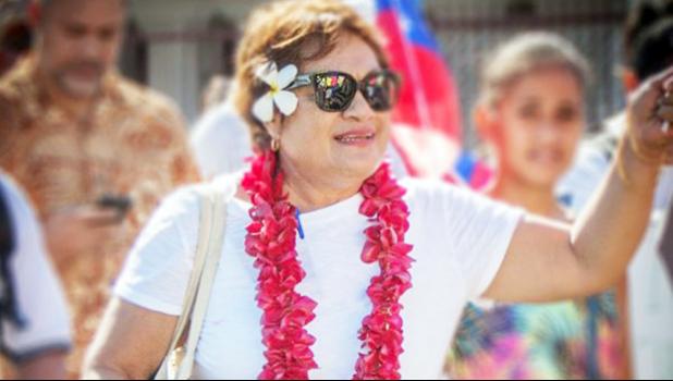   RAISING AWARENESS: Member of Samoan Solidarity International Group, Unasa Iuni Sapolu. [Samoa Observer]