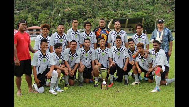 Utulei Youth, holders of the men’s FFAS National Cup after their fifth straight successful defense on Match Day 5 of the 2016 FFAS National League on Saturday, Sept. 17, 2016 at Pago Park Soccer Stadium.  [FFAS MEDIA/Brian Vitolio] 