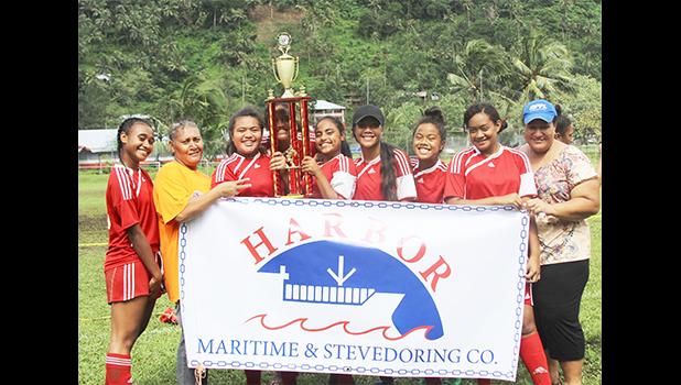 Vaiala Girls 13-15 team, champions of their division for the 2017 FFAS Summer Youth League that ended in July 15, 2017  [FFAS MEDIA/Brian Vitolio] 