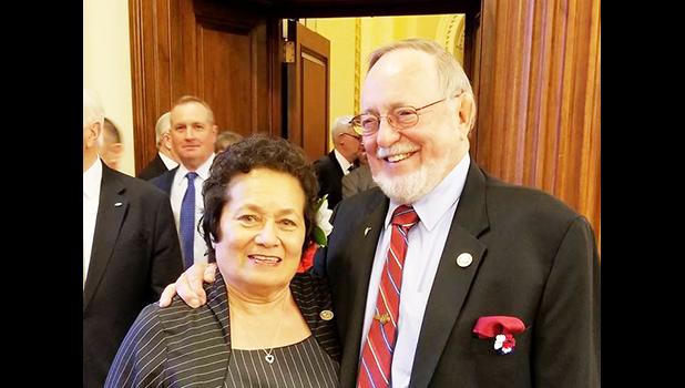 # Amata and Young Congresswoman Amata poses with longtime Dean of the House Don Young of Alaska who sponsored the House version of the bill, which she co-sponsored. (courtesy photo) Amata and Young