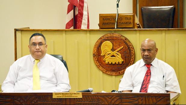 Attorney General Faimealelei Alailima Utu and Acting Police Commissioner Fo’ifua Fo’ifua