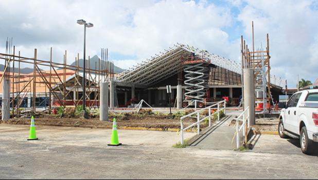 Construction site where airport extension is going on