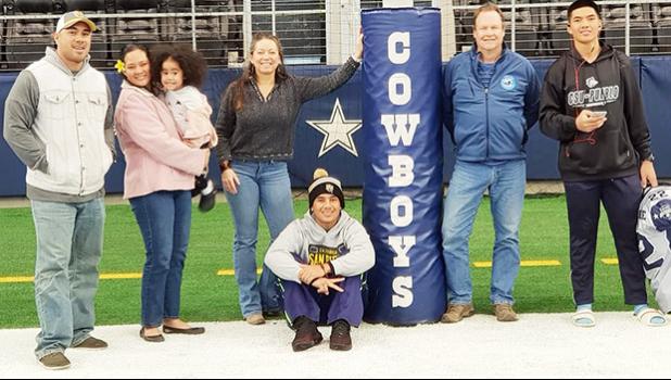Samoana HS senior Darius McMoore and family at the Blue-Grey All-American Bowl Game last Tuesday