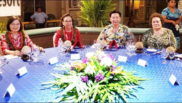 (l-r) Taiwan President Dr. Tsai Ing-Wen, RMI President Dr. Hilda Heine, Taiwan Foreign Minister Joseph Wu, and Congresswoman Aumua Amata