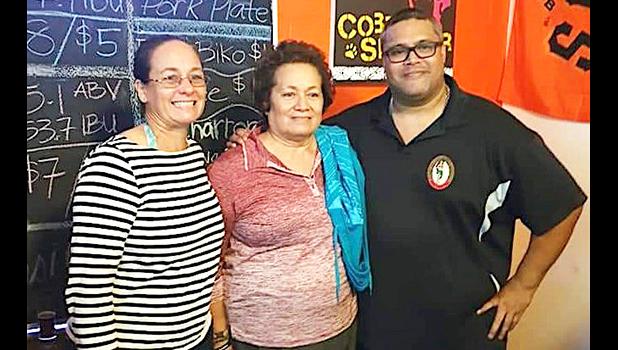 Congresswoman Amata with her daughter Erika Leatavalavala Radewagen, and small business owner Nate Ilaoa 