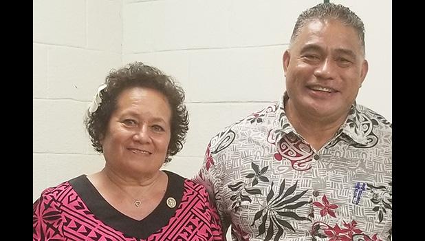  Congresswoman Aumua Amata and Health Director Motusa Tuileama Nua.