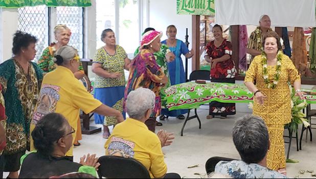 Amata at Pago Pago Village Senior Center during Town Hall