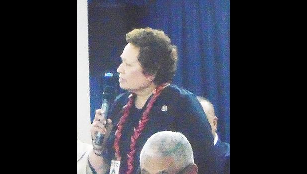 Delivered to the delegates in the Samoan language, in the English translation made available, the congresswoman reminded ConCon delegates that "the concept of self-determination is a sacred concept to which we all agree and to which the United States formally has subscribed under the Charter of the United Nations, pledging that its territories will have the right to determine their own future consistent with international principles." Text of remarks attached below. Congresswoman Uifa’atali Amata