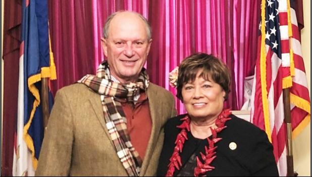Congresswoman Amata and oceanographer Dr. Robert Ballar