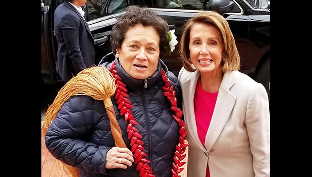 Congresswoman Amata with Speaker Pelosi after taking the Oath of Office in the 116th Congress 