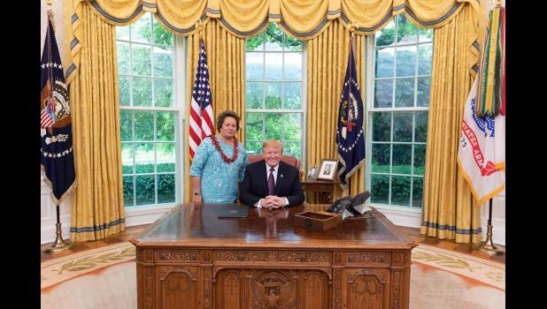 Congresswoman Aumua Amata  with President Donald Trump