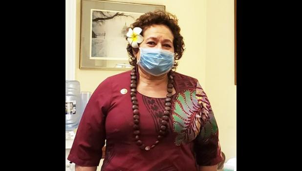 Amata with a protective cloth face mask