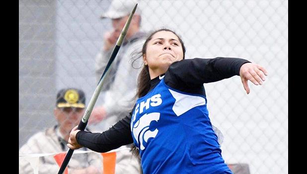 Angellica Segi Titialii Street getting ready to throw the javelin