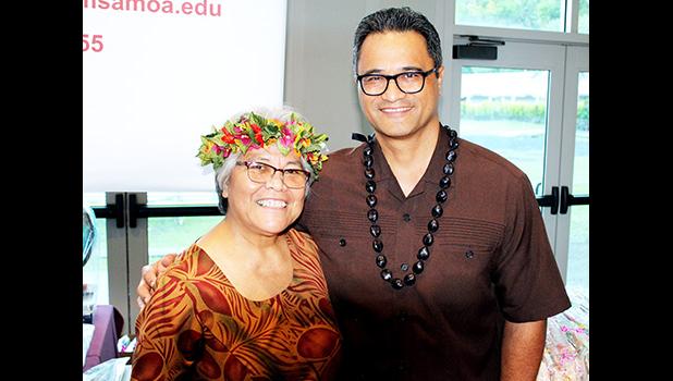Lt. Governor Talauega Eleasalo Ale (right) with TED Program Director Shirley De la Rosa