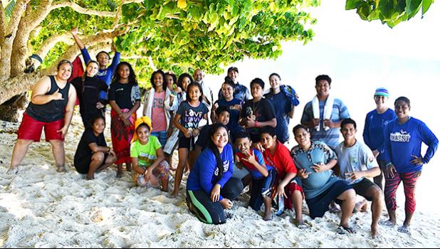 ASCC marine science students and Olosega Elementary School students
