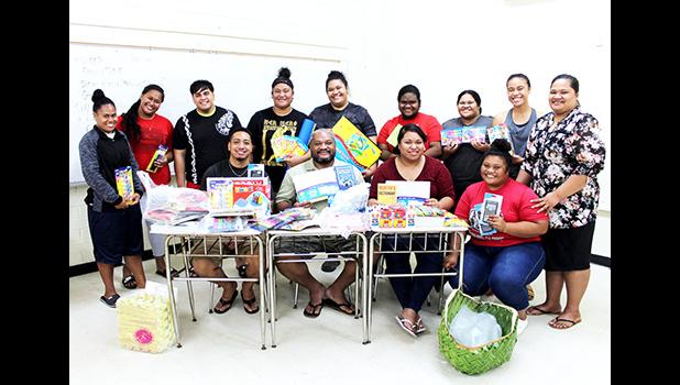The students in second section of the ASCC class Introduction to Psychology (PSY 150) organized a donation of supplies last the week to the Boys & Girls Club of American Samoa as a Service Learning project. (Photo: J Kneubuhl). The students in second section of the ASCC class Introduction to Psychology