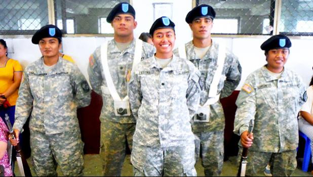 Some of the 33 ASCC students enrolled in the ROTC program.